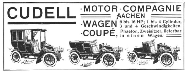 Cudell Anzeige  AAZ 1903