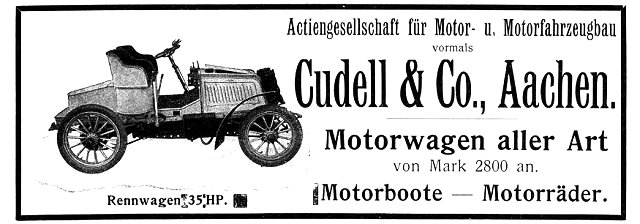 Cudell Anzeige  AAZ 1902