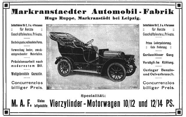 zeitungswerbung MAF 1909