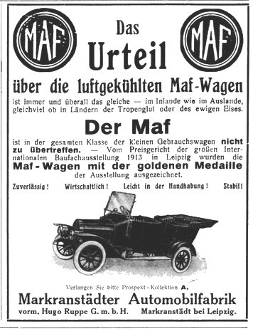 zeitungswerbung MAF 1913