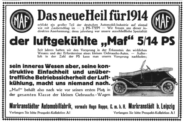 zeitungswerbung MAF 1914