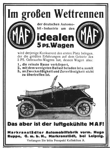 zeitungswerbung MAF 1914