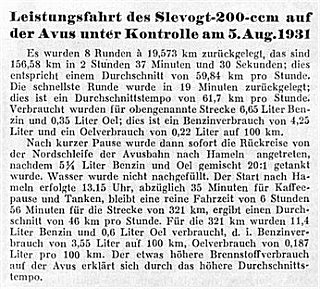 Slevogt 200 Leistungsfahrt